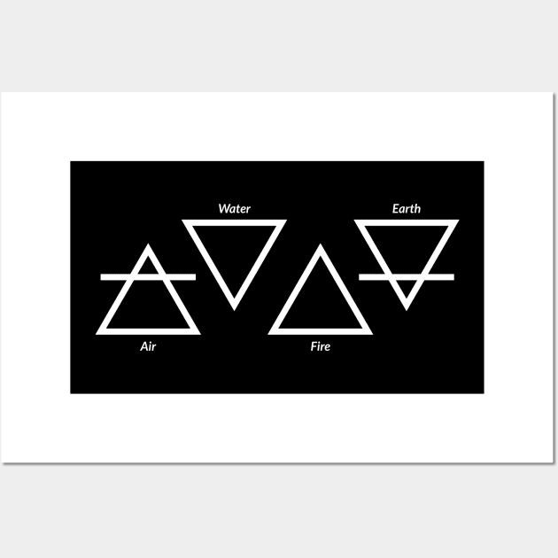 Air Fire Water Earth Four Elements Greek Triangle Symbols Wall Art by teeleoshirts